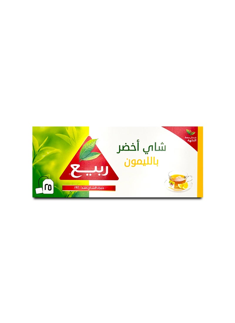 Rabea tea Naturally Green Tea With Lemon 25 Teabags (40g) - Image 2